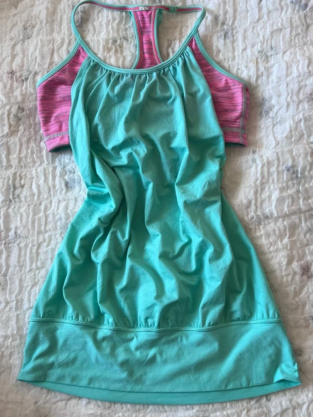 lululemon athletica Mint Green Tank with Pink Accent - Picture 5 of 7